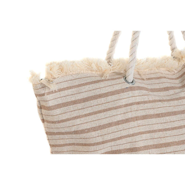 Beach Bag DKD Home Decor Canvas Beige Yellow Light brown (46 x 22,5 x 38 cm) (2 Units)