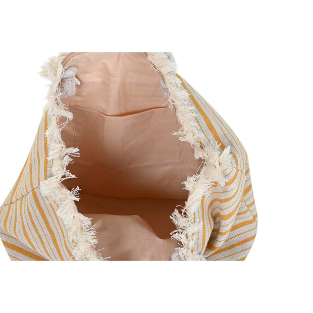 Beach Bag DKD Home Decor Canvas Beige Yellow Light brown (46 x 22,5 x 38 cm) (2 Units)