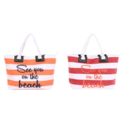 Beach Bag DKD Home Decor Red Orange White (58 x 16 x 35 cm) (2 Units)