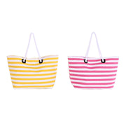 Beach Bag DKD Home Decor Pink White Yellow (57 x 16 x 36 cm) (2 Units)