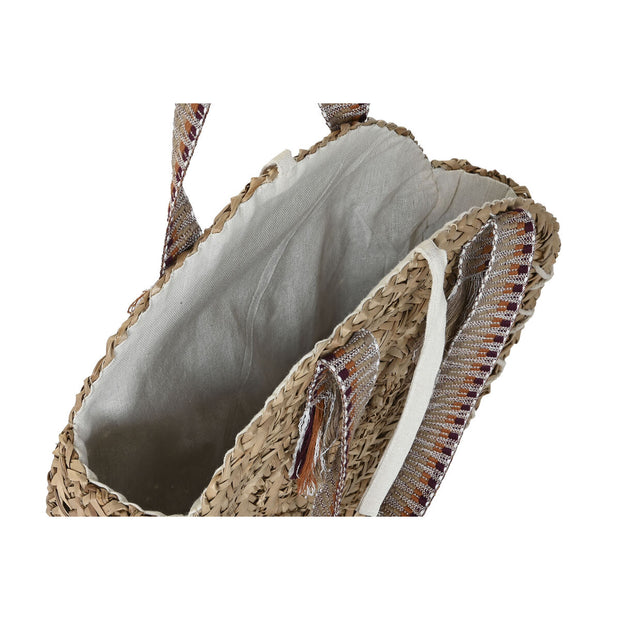 Shoulder Bag DKD Home Decor Brown Orange Green Seagrass (41 x 10 x 66 cm) (2 Units)