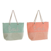 Beach Bag DKD Home Decor Orange Green (52 x 14 x 38 cm) (2 Units)