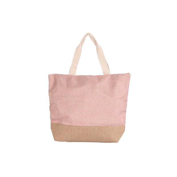 Beach Bag DKD Home Decor Natural Golden Light Pink Navy Blue Eva Rubber (52 x 14 x 42 cm) (2 Units)