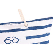 Beach Bag DKD Home Decor White Navy Blue (63 x 14 x 42 cm) (2 Units)