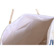 Beach Bag DKD Home Decor White Navy Blue (63 x 14 x 42 cm) (2 Units)