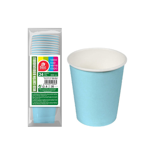 Gläserset Best Products Green Blau 200 cc Pappe (24 Stücke)