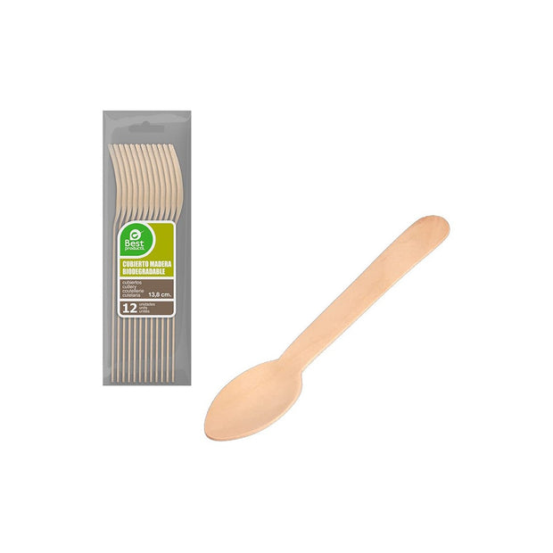 Kaffeelöffel Best Products Green 13,8 cm Holz (12 Stücke)