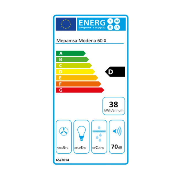 Konventioneller Rauchfang Mepamsa MODENA 60 V3 400 m3/h Edelstahl