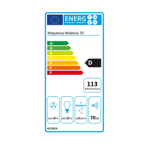 Konventioneller Rauchfang Mepamsa MODENA 70 70 cm 400 m3/h 71 dB