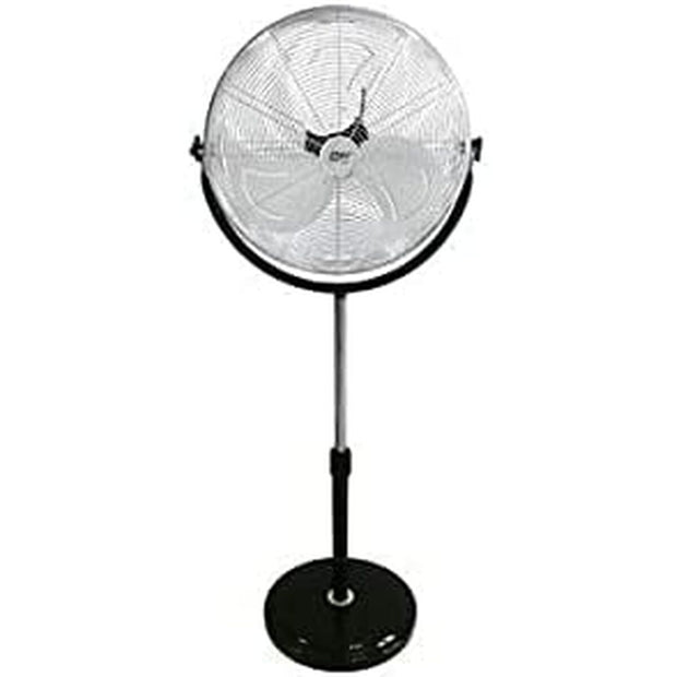 Freestanding Fan EDM Black industrial Chromed Silver 120 W