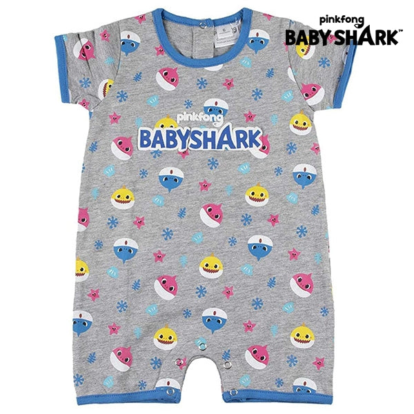 Baby's Short-sleeved Romper Suit Baby Shark Grey