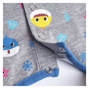 Baby's Short-sleeved Romper Suit Baby Shark Grey