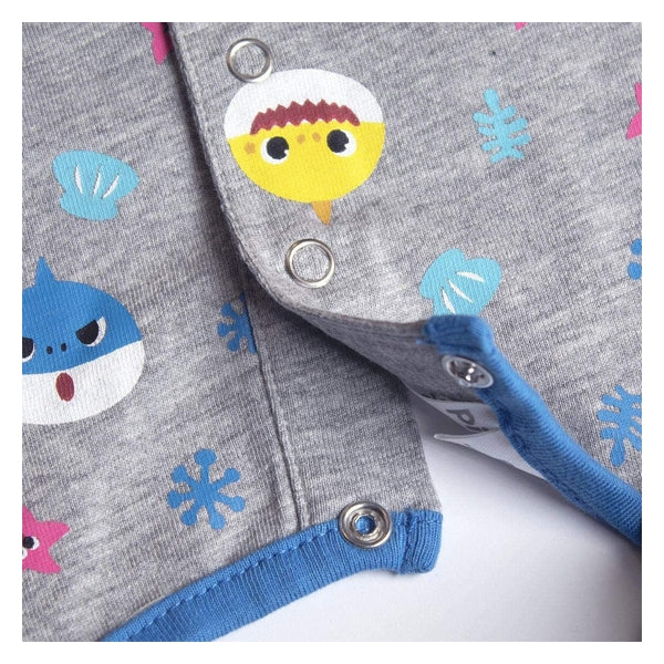 Baby's Short-sleeved Romper Suit Baby Shark Grey