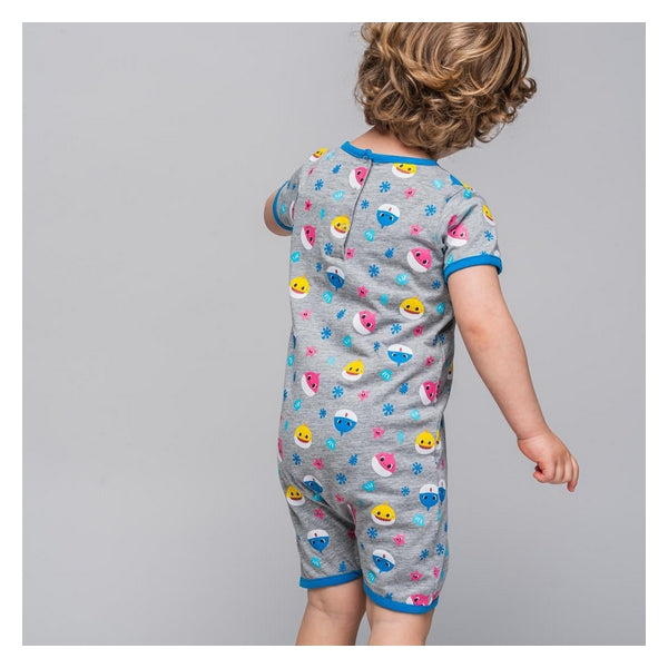 Baby's Short-sleeved Romper Suit Baby Shark Grey