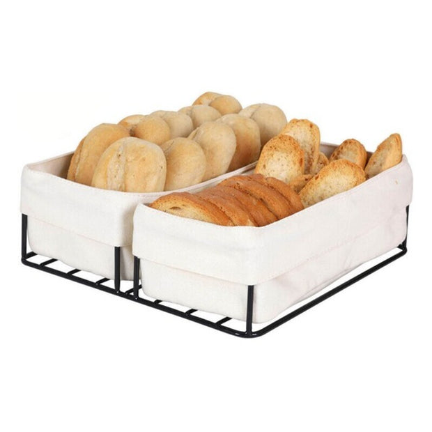 Brotkorb Viejo Valle schwarz 2 Körbe 100 % Baumwolle (24 x 23 x 7 cm)