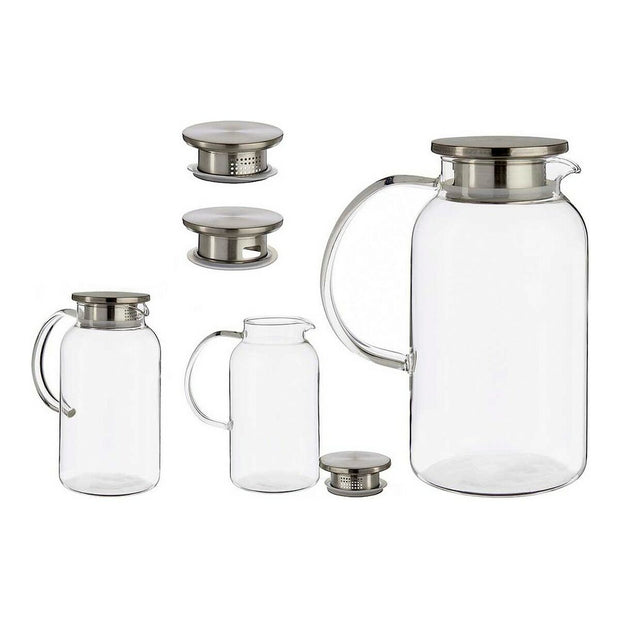 Kanne mit Deckel 1,9 L Durchsichtig Borosilikatglas (12 x 22 x 17,2 cm)
