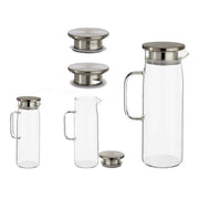 Kanne mit Deckel 1,2 L Durchsichtig Borosilikatglas (9,2 x 25,5 x 14 cm)