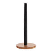 Küchenrollenhalterung Schwarz Braun Metall Bambus (15 x 34 x 15 cm)