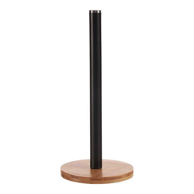 Küchenrollenhalterung Schwarz Braun Metall Bambus (15 x 34 x 15 cm)