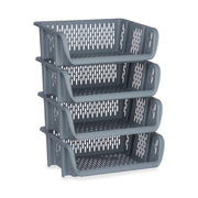 Eimer Stapelbar 4 Stück Grau PP (39 x 36 x 51.9 cm)