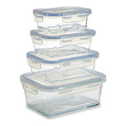 Lunchbox-Set Vivalto Glas Kristall (16 x 8,5 x 22 cm) (4 Stücke)