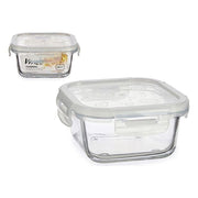 Lunchbox Vivalto Durchsichtig Glas Silikon Kristall (400 ml) (12,5 x 6,5 x 12,5 cm)