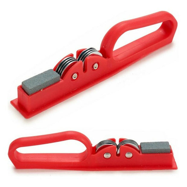 Messerschärfer Rot Edelstahl Stein Kunststoff (2,5 x 4 x 19 cm) (4 x 25 x 10,5 cm)