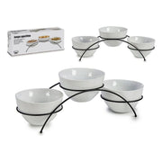 Schalenset Porzellan schmiedeeisern (13 x 13 x 39 cm)