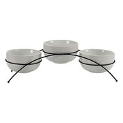 Schalenset Porzellan schmiedeeisern (13 x 13 x 39 cm)