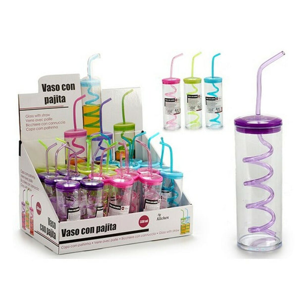 Becher mit Strohhalm 330 ml (6 x 24 x 6 cm)