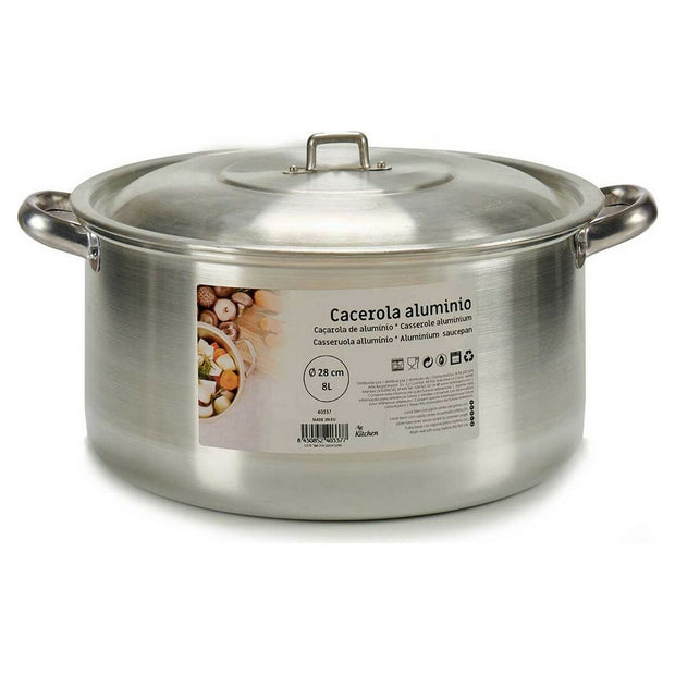 Kasserolle 8 L Silber Aluminium Silberfarben