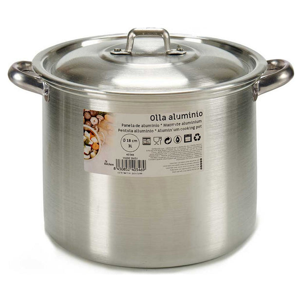 Dauerkochtopf Silber Aluminium Silberfarben (20 x 17 x 23 cm) ((3 L))