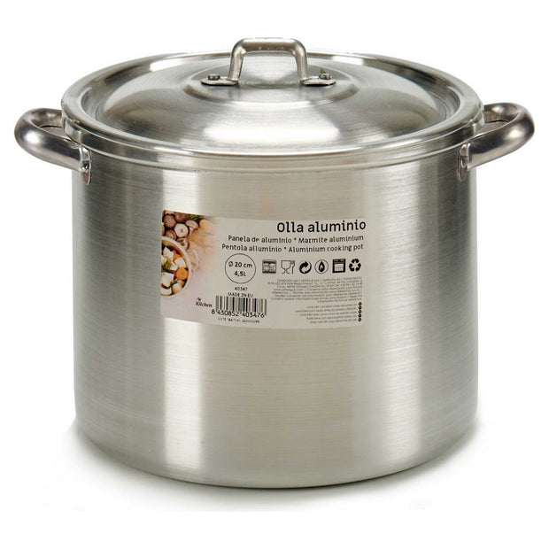 Dauerkochtopf Silber Aluminium Silberfarben 20 (4,5L) (22 x 18 x 26 cm)