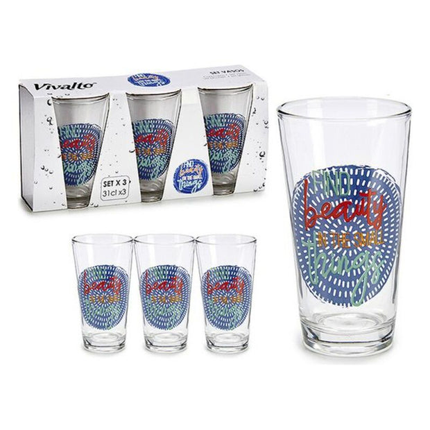 Gläserset Vivalto 31 cl Durchsichtig Glas Kristall (310 ml) (3 Stücke)