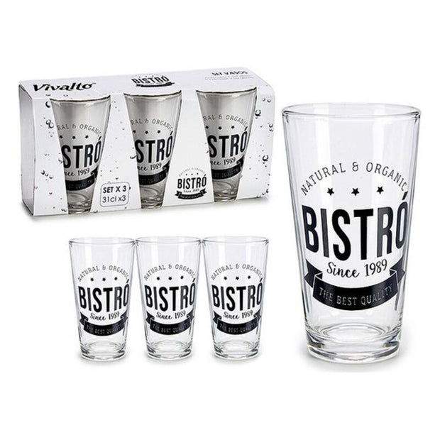 Gläserset Vivalto 31 cl Durchsichtig Glas (310 ml) (3 Stücke)