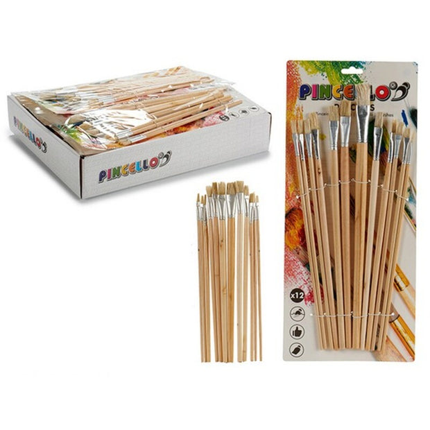 Paintbrushes Wood Metal (12 Pieces)