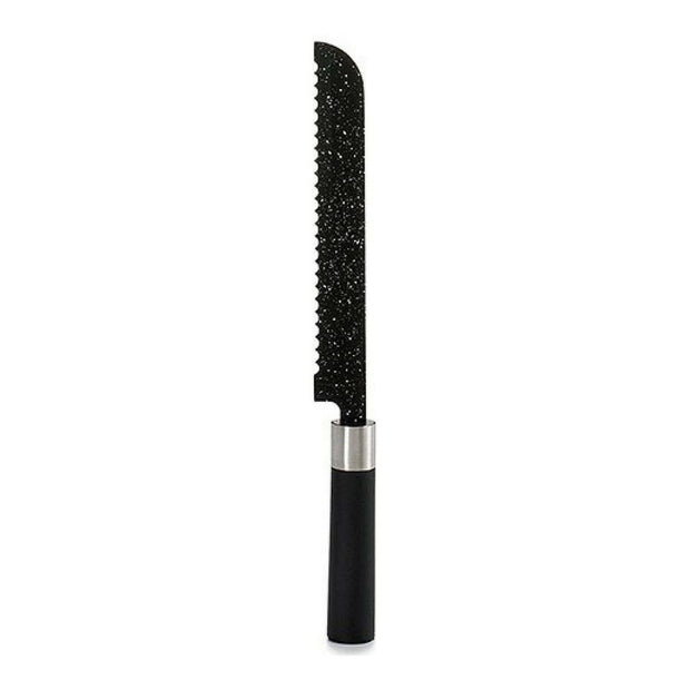 Wellenschliffmesser Schwarz Edelstahl Kunststoff (2 x 37,5 x 7,5 cm)