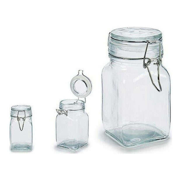 Set mit 3 Kanistern Vivalto Durchsichtig (3 Stücke) (0,25 L) (6,5 x 12 x 9,5 cm)