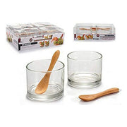 Gläserset Vivalto Mit Löffel Holz Glas Bambus Kristall (2 Stücke)
