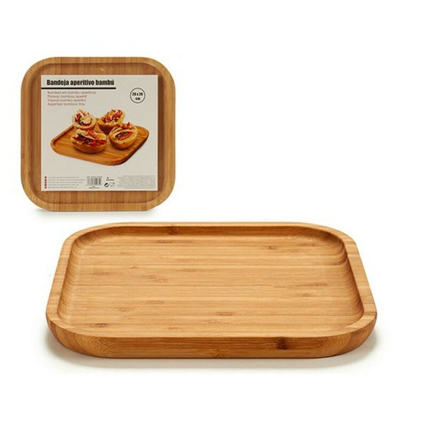 Tablett für Snacks Bambus (20 x 1,5 x 20 cm)