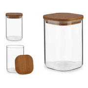 Topf Braun Durchsichtig Bambus Borosilikatglas (1200 ml)