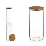 Topf Braun Durchsichtig Bambus Borosilikatglas (1800 ml)