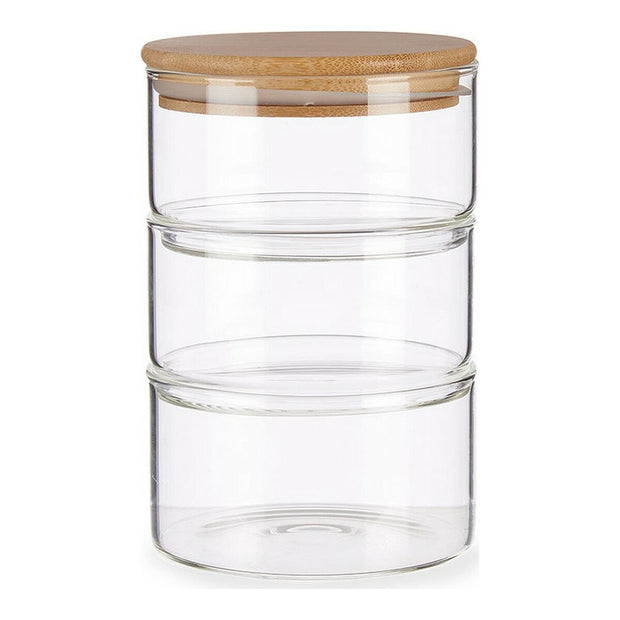 Topf Braun Durchsichtig Bambus Borosilikatglas (1200 ml)