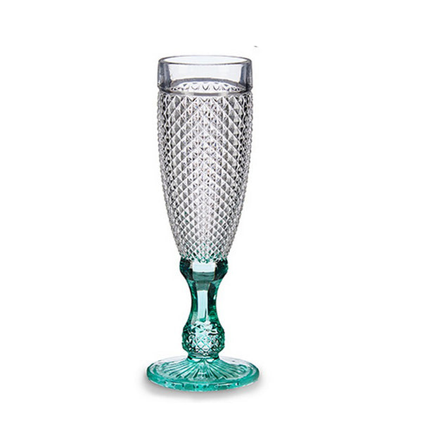 Champagnerglas Diamant Durchsichtig türkis Glas (185 ml)