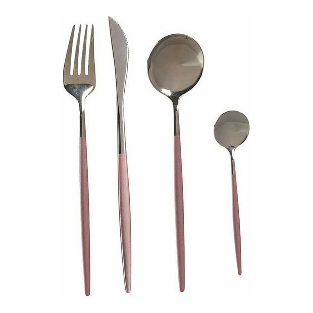 Besteck-Set Silberfarben Rosa Edelstahl (8 pcs)