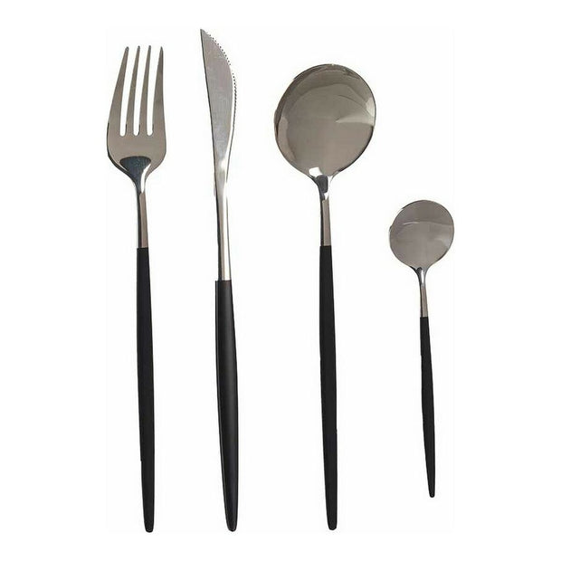 Besteck-Set Silberfarben Schwarz Edelstahl (8 pcs)