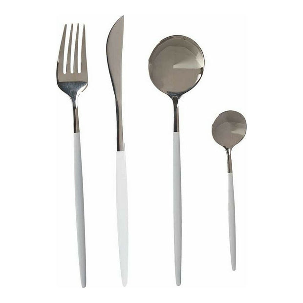 Besteck-Set Silberfarben Weiß Edelstahl (8 pcs)