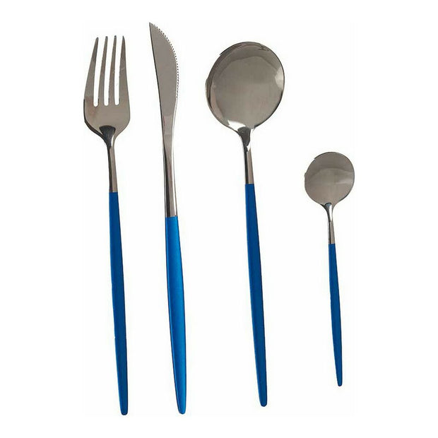Besteck-Set Silberfarben Blau Edelstahl (8 pcs)