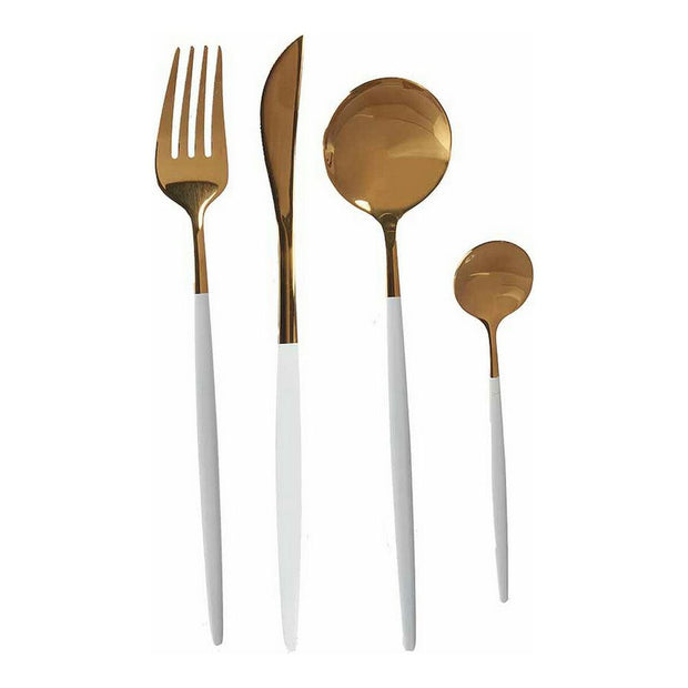 Besteck-Set Golden Weiß Edelstahl (8 pcs)