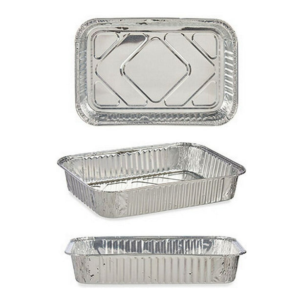 Tablettset Aluminium rechteckig (4 pcs) (20,5 x 5 x 31,3 cm)